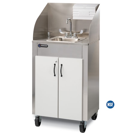 Ozark River Mfg Elite Pro Hot & Cold Water Portable Sink White/White Doors ESPRWW-SS-SS1N